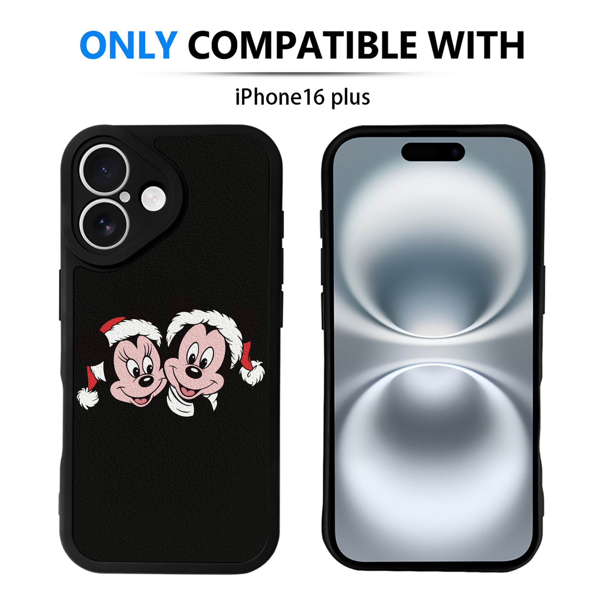 （画像用） ミッキーマウス Mickey Mouse 【iPhone 16シリーズ対応】シリコンスマホケース（レザー調） 材質：シリコン